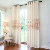 Cortinado Blackout em Patchwork de Chenille Bordado Camille Offwhite